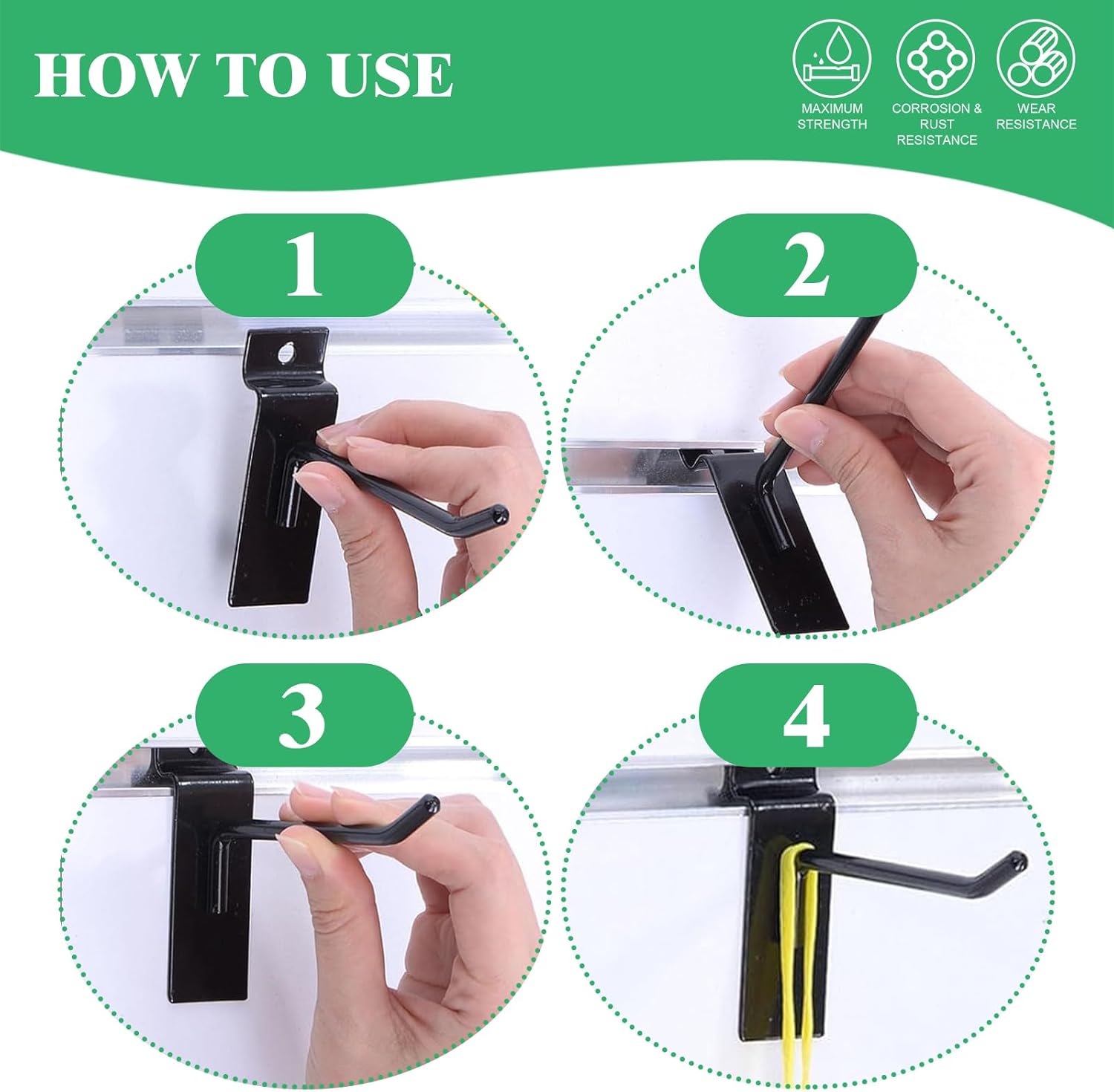 30Pcs 2 Inch/5CM Silver Slatwall Panel Hooks, Heavy Duty Slat Wall Hanging Display Hooks Pegboard Metal Hanger Hook for Gridwall Garage Shop Retail (Wire Diameter 5.6mm/ 0.22”)