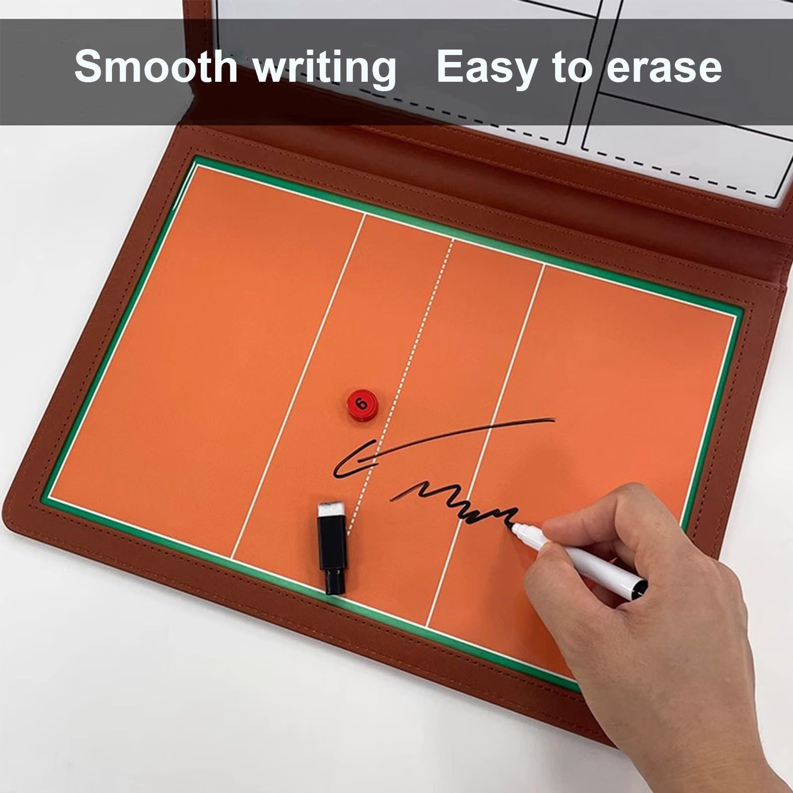 Pizarra Entrenador de Voleibol, Pizarra Tactica Magnetica, Pizarra de Entrenamiento de Borrado en Seco, Pizarra de Estrategia de DiseñO de Doble Cara, Carpeta Táctica Plegable