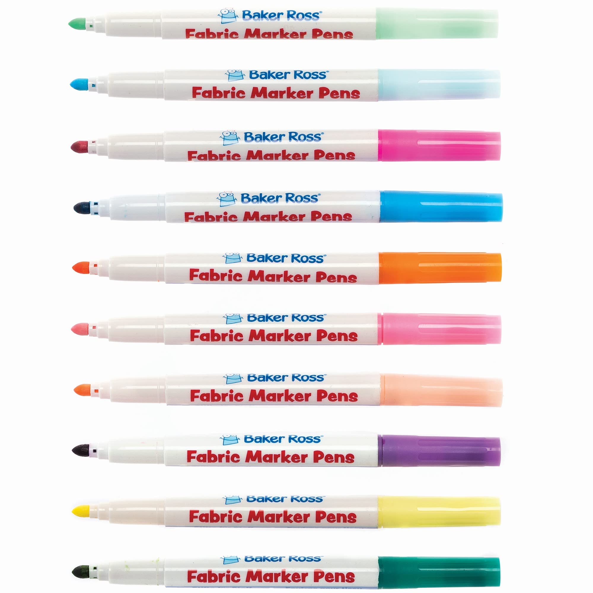 Baker RossPastel Fabric Pens - Pack of 10, Art Supplies for Kids (FC339), Purple