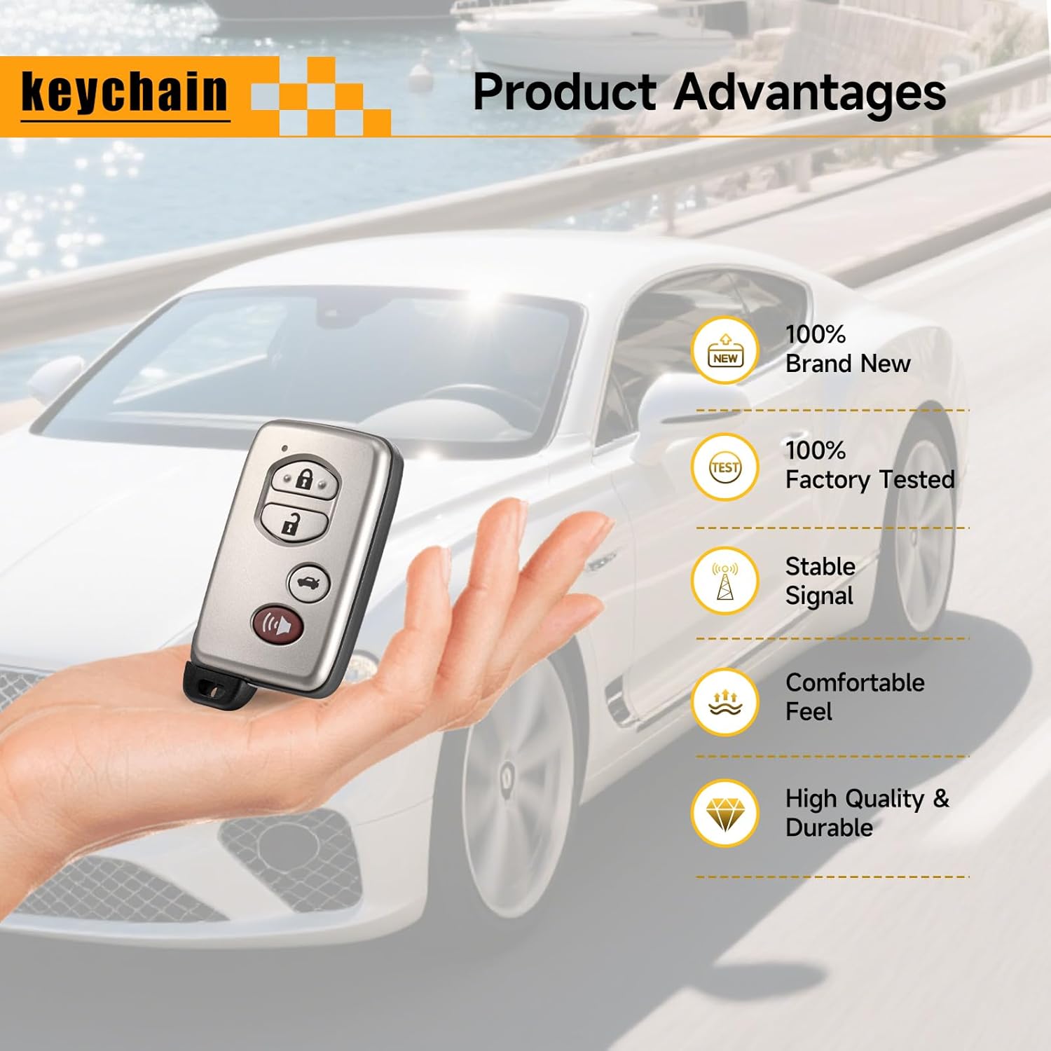 Key Fob Replacement Fits for Toyota Camry 2007-2009 Avalon 2007 2008 2009 2010 Smart Car Keyless Entry Remote HYQ14AAB 314.3MHz 89904-06041,89904-33181 271451-0140