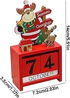 Vista 6 de Calendario de Adviento de cuenta regresiva de Navidad, escritorio de cuenta regresiva de días hasta Navidad, decoración de madera, calendario