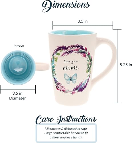 Miniatura 8 de Pavilion - Taza de 17 onzas para mamá, taza de café con patrón floral, taza de café de mariposa, ideas de cocina de primavera y verano, regalos para