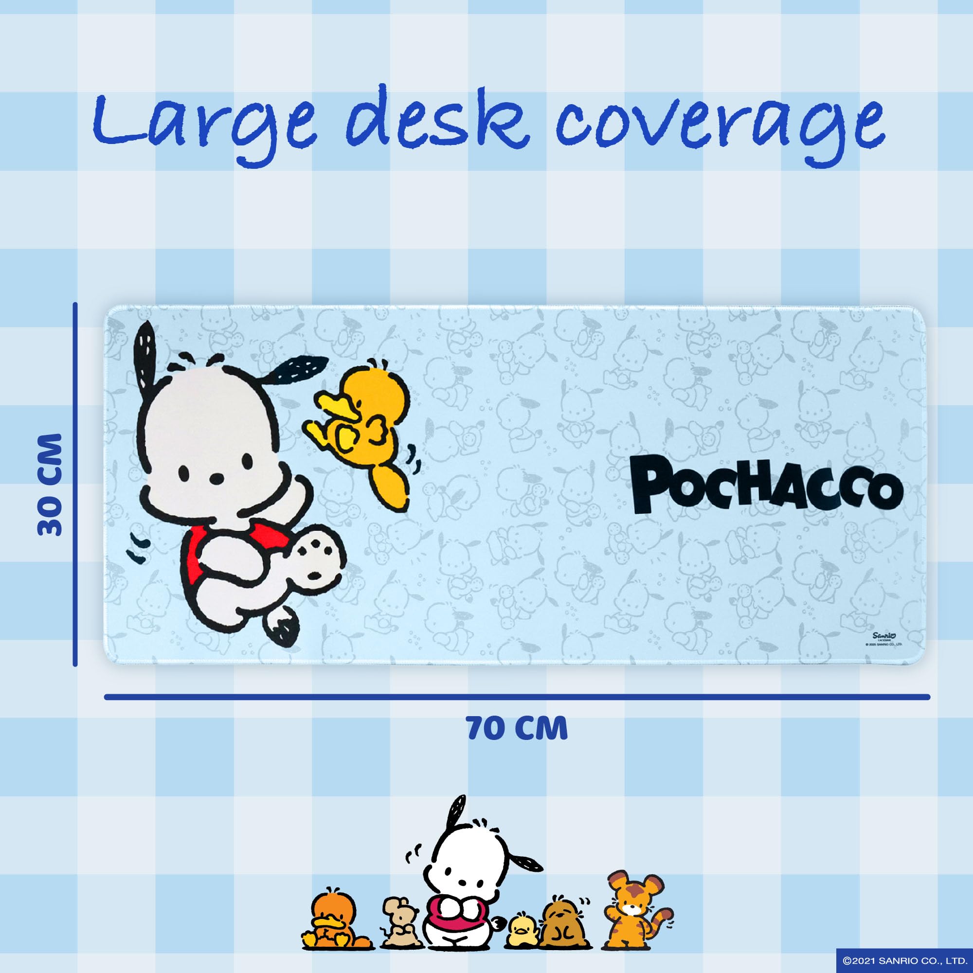 Hello Kitty Jumbo Pochacco Desk Mat, Large Desktop Mousepad, Kawaii Desk Pad, Cute Hello Kitty Decor, 70 x 30 cm - Image 3