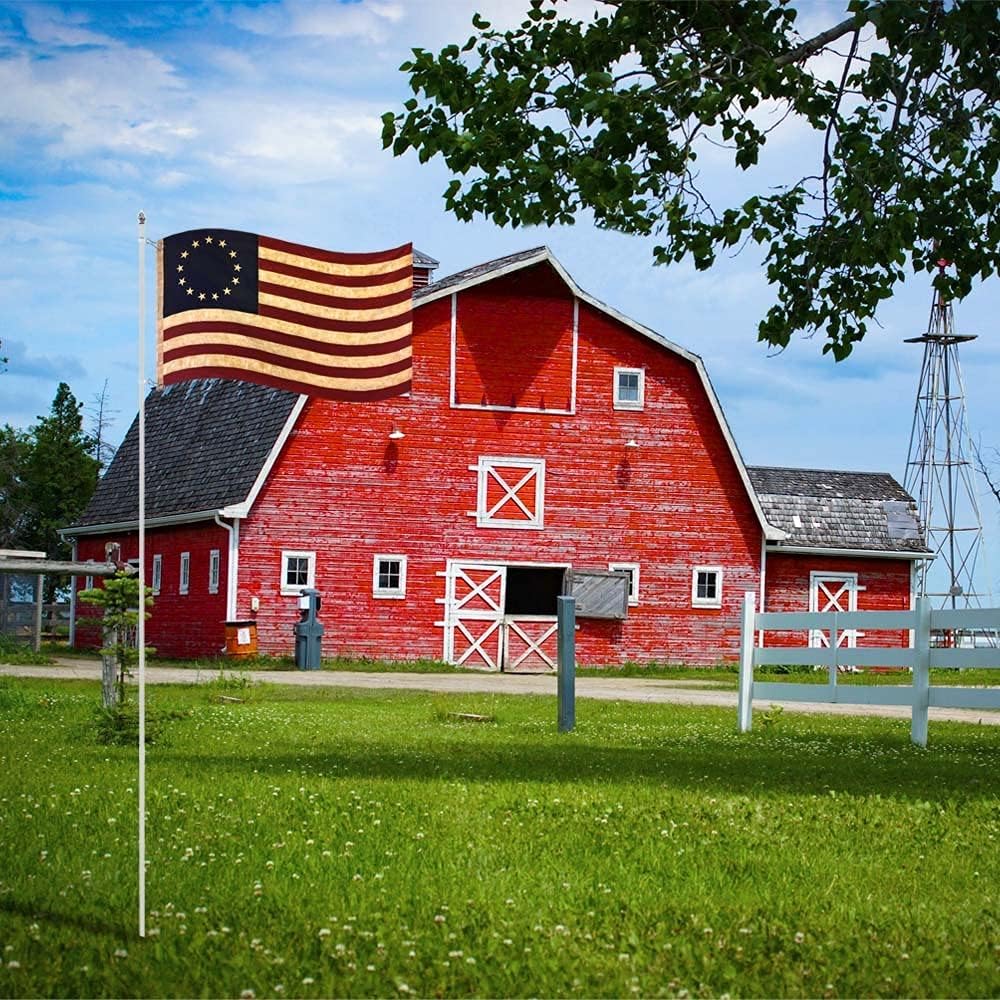 Founding Fathers Flags - 10ft White Flag Pole & Spike - Perfect for Any Outdoor Use!