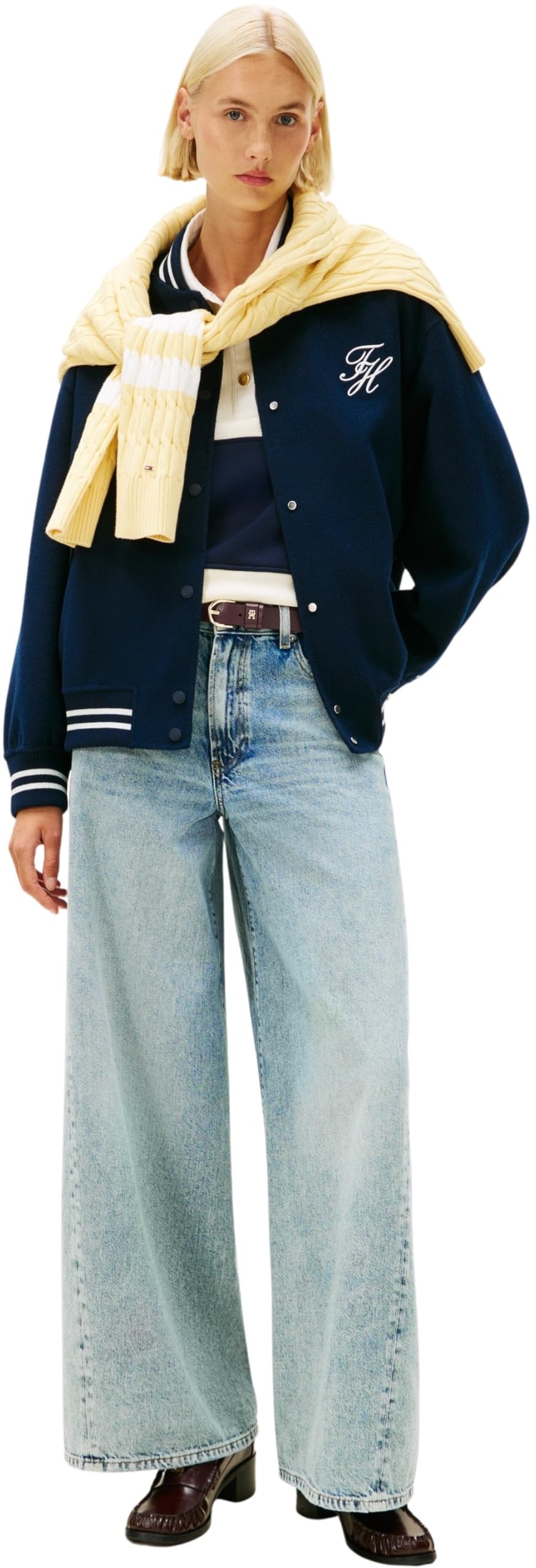 Tommy Hilfiger Damen Andere Jeans DNM Glis 70's Wide Leg Hw Twist Ww0ww48519