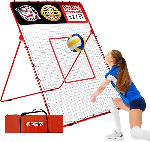 Red de rebote de voleibol  7 x 5 pies ajustable para práctica de voleibol para mejorar golpes, pinchos, servir  Equipo de entrenamiento portátil de
