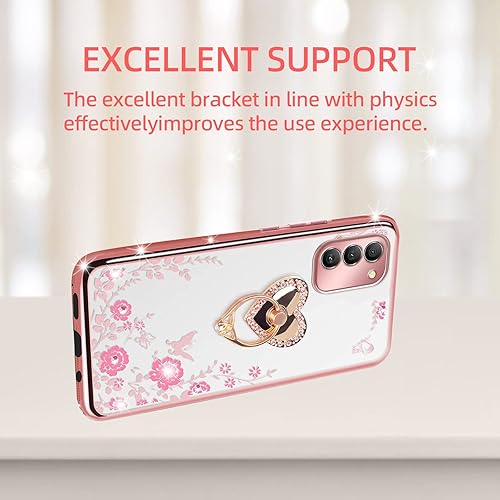 Miniatura 6 de KuDiNi Funda protectora para Nokia G400 0.18 oz, Nokia G400 Phone Cas para mujer, con purpurina, suave, mariposa, corazón, floral, transparente, con