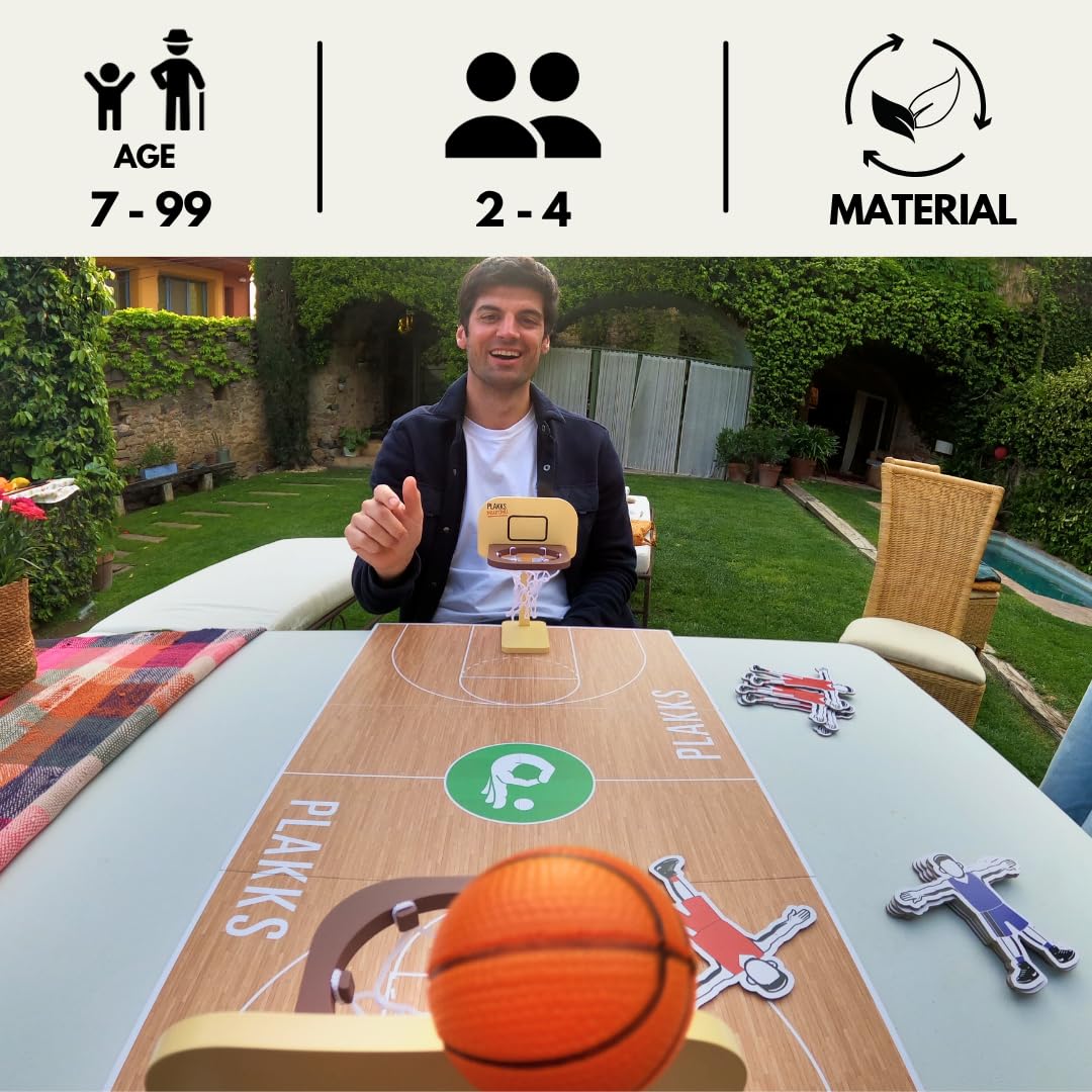 PLAKKS Basketball Juego de Mesa de Baloncesto para Niños y Adultos 2 Jugadores