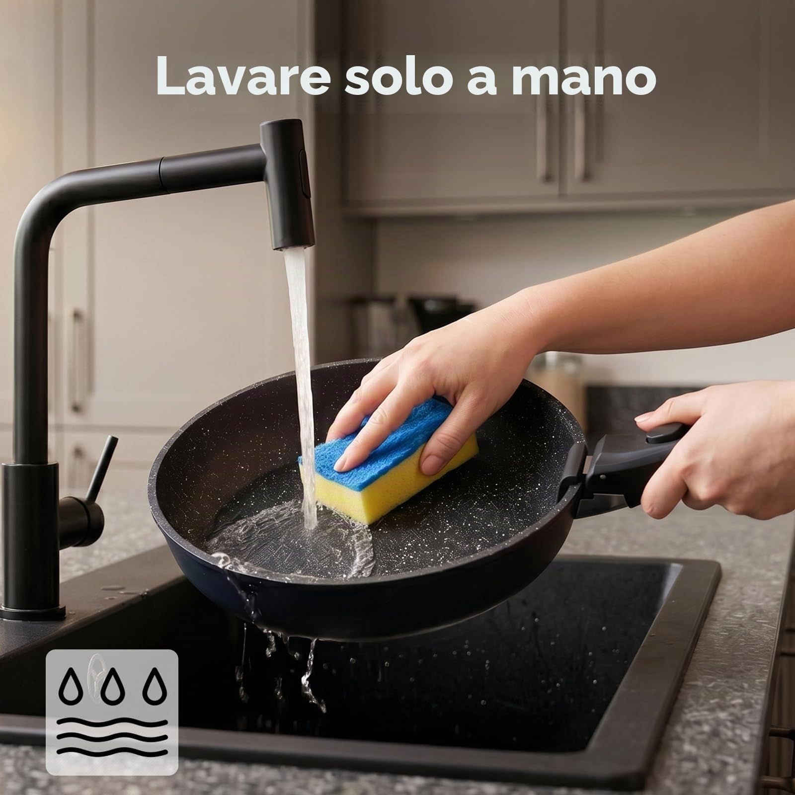 JEETEE Set Pentole Induzione 25 pezzi, Set Padelle Antiaderenti con Manici Rimovibili, Padelle 20/26cm, Padella Profonda 26cm, Casseruola 18/20cm, Padella Grill 26cm, Impilabile, Adatto ai Forni