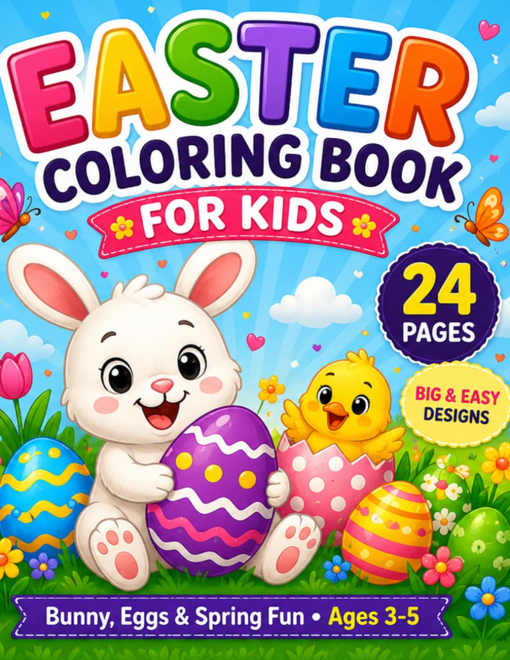 Easter Coloring Book for Kids: Bunny, Eggs& Spring Fun