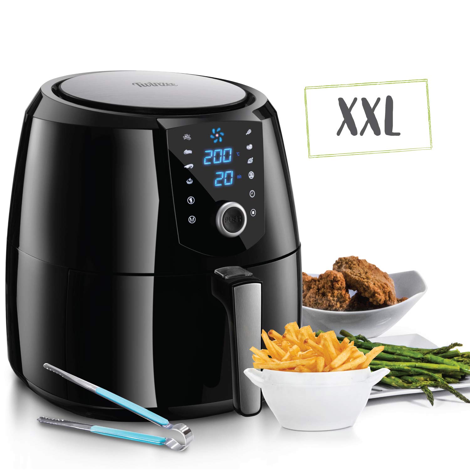 Freidora XXL 5.2L sin Aceite Eléctrica - 1800W - Freidora de Aire ...