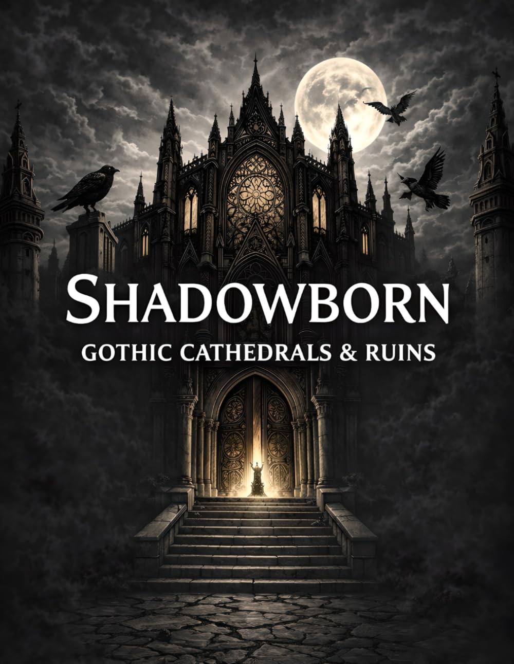 Shadowborn: Gothic Cathedrals & Ruins - Coloring Book