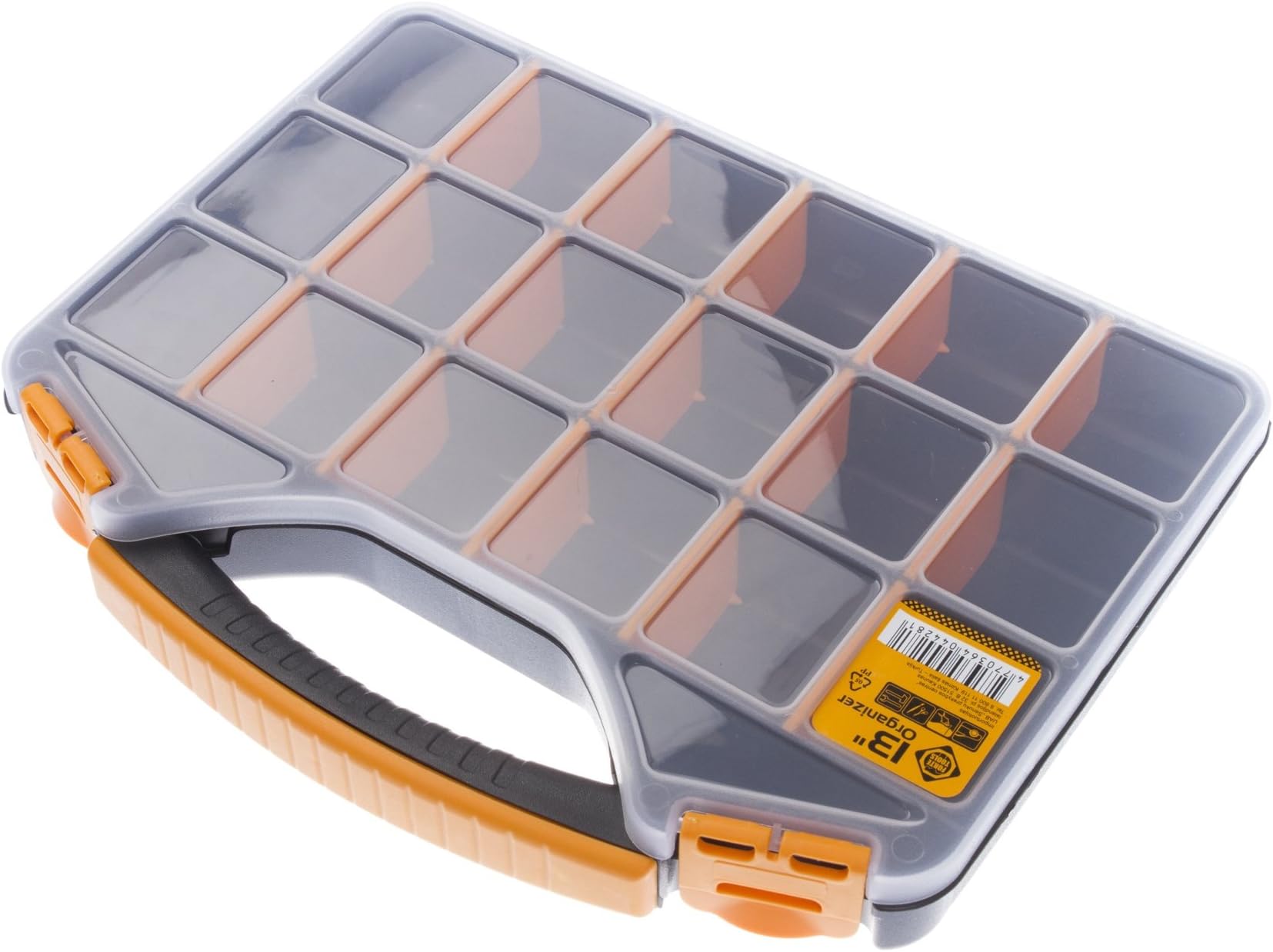 FORTE ToolsMulti Compartment Tool Box Storage Organiser Tray, 13 inch