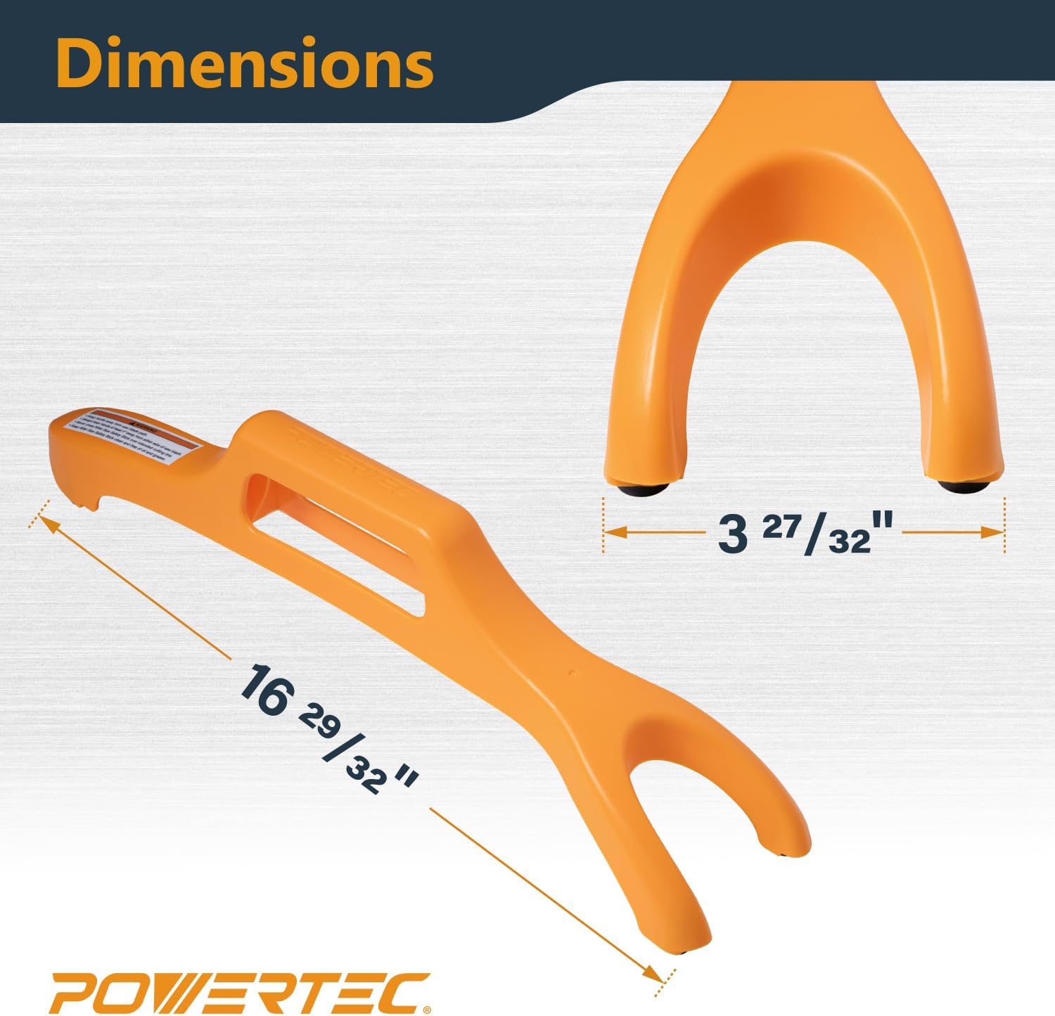 POWERTEC Miter Saw Safety Stick – Safety Push Stick for Table Saw, Jointer, Band Saw, and Router Table – Dual Notch Design with Non-Slip Rubber Pad, Loop Handle Grip (72231)