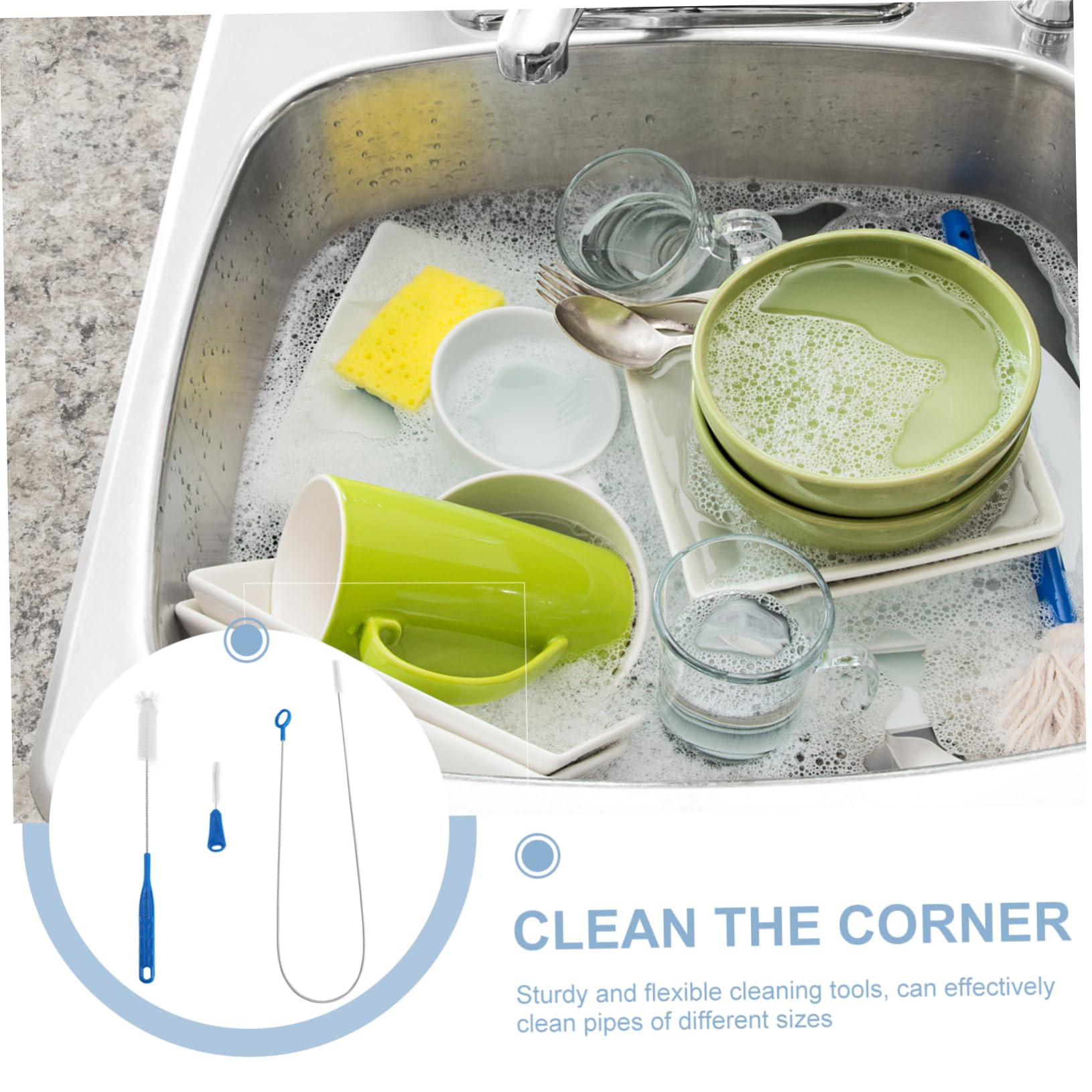 FRCOLOR 9stücke Teiliges Set Flexible Reinigungsbürsten Für Flaschen Und Röhren Hygienische Von Babyflaschen Wasserflaschen Und Langlebige Kratzfreie Materialien Weiß