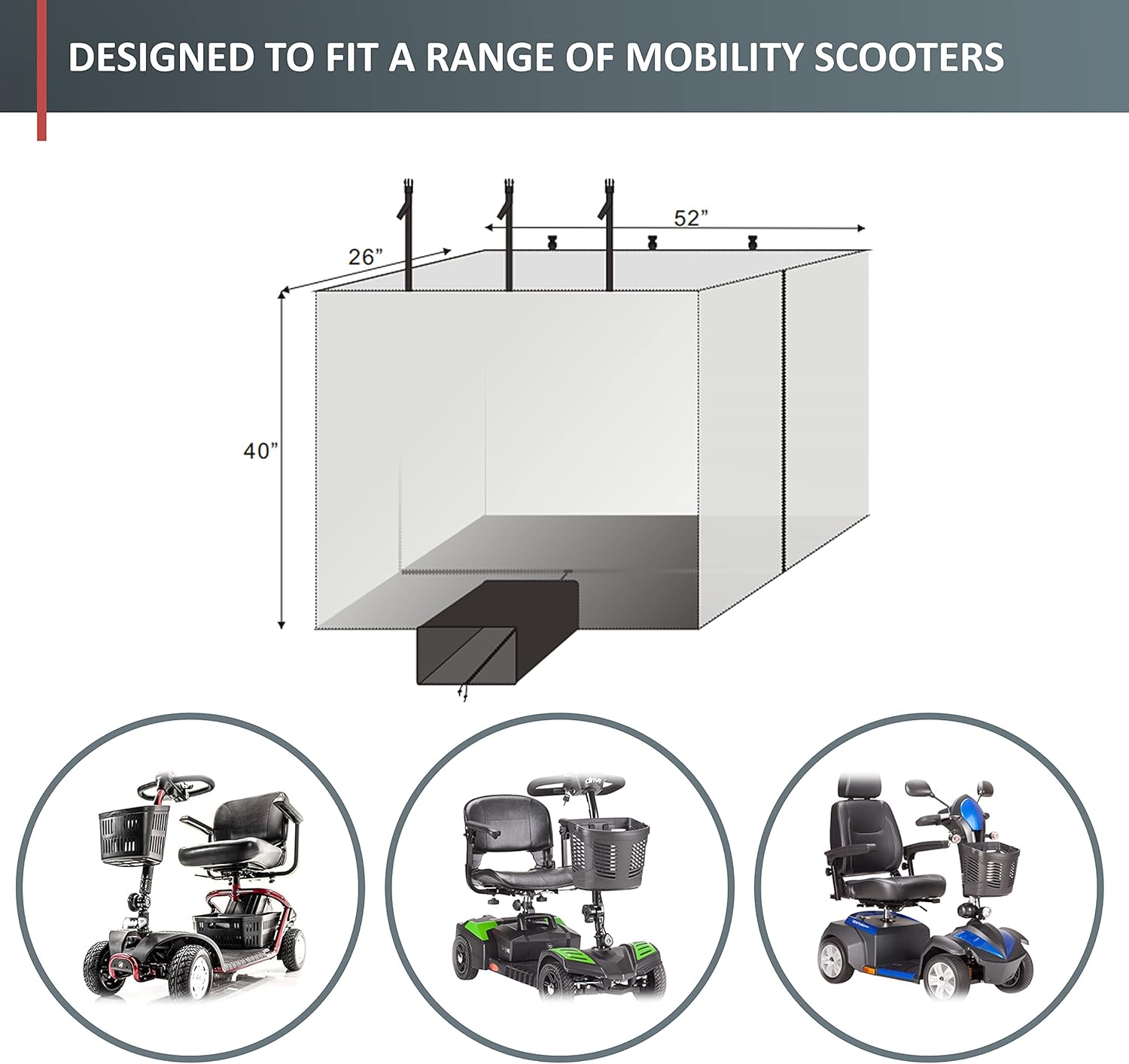 Formosa Covers Mobility Scooter Transport Cover, Clear Material for Visible Taillights During Travel, Heavy Duty, Weatherproof, 52-inch L x 26-inch D x 40-inch H (Clear/Translucent) : Health & Household