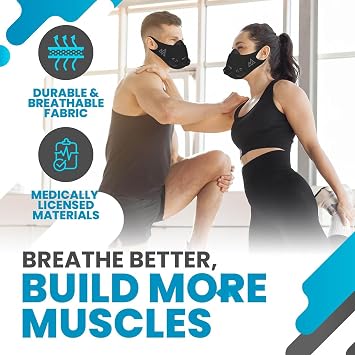 TRAININGMASK 2.0 Blackout + Spray Clean, Stamina, Endurance, Run