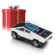 Cybertruck Bluetooth Speaker for Car, Mini Wireless Speaker with LED Lights, FM Radio, USB/TF Card, TWS Stereo, Desk Gaming Outdoor Use, Gift for Car Lovers