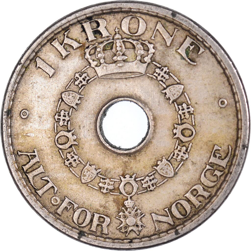 19251951 1 Norwegian Krone Minted Under Haakon VII of Norway. 1 Krone