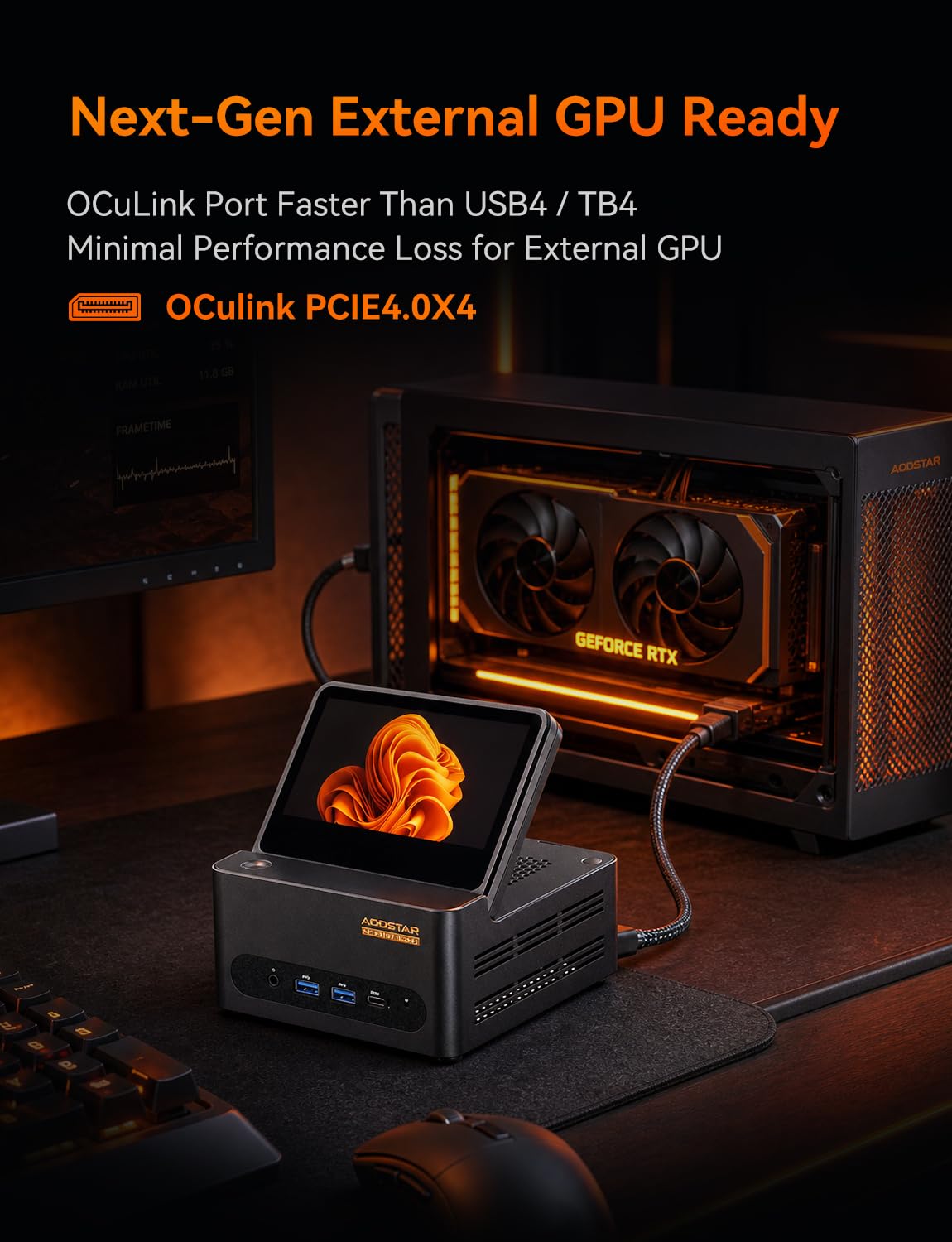 AOOSTAR G-FLIP AMD R7 H255 Mini Gaming PC（8C/16T, up to 4.7Ghz） with