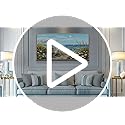 ERQINHUA Large Wall Decor For Living Room Canvas Wall Art For Restaurant Office Decorations Blue Sea Ocean Paintings Beach Chair Wall Pictures Modern Home Decor Ready To Hang Wood Framed 20x40 In