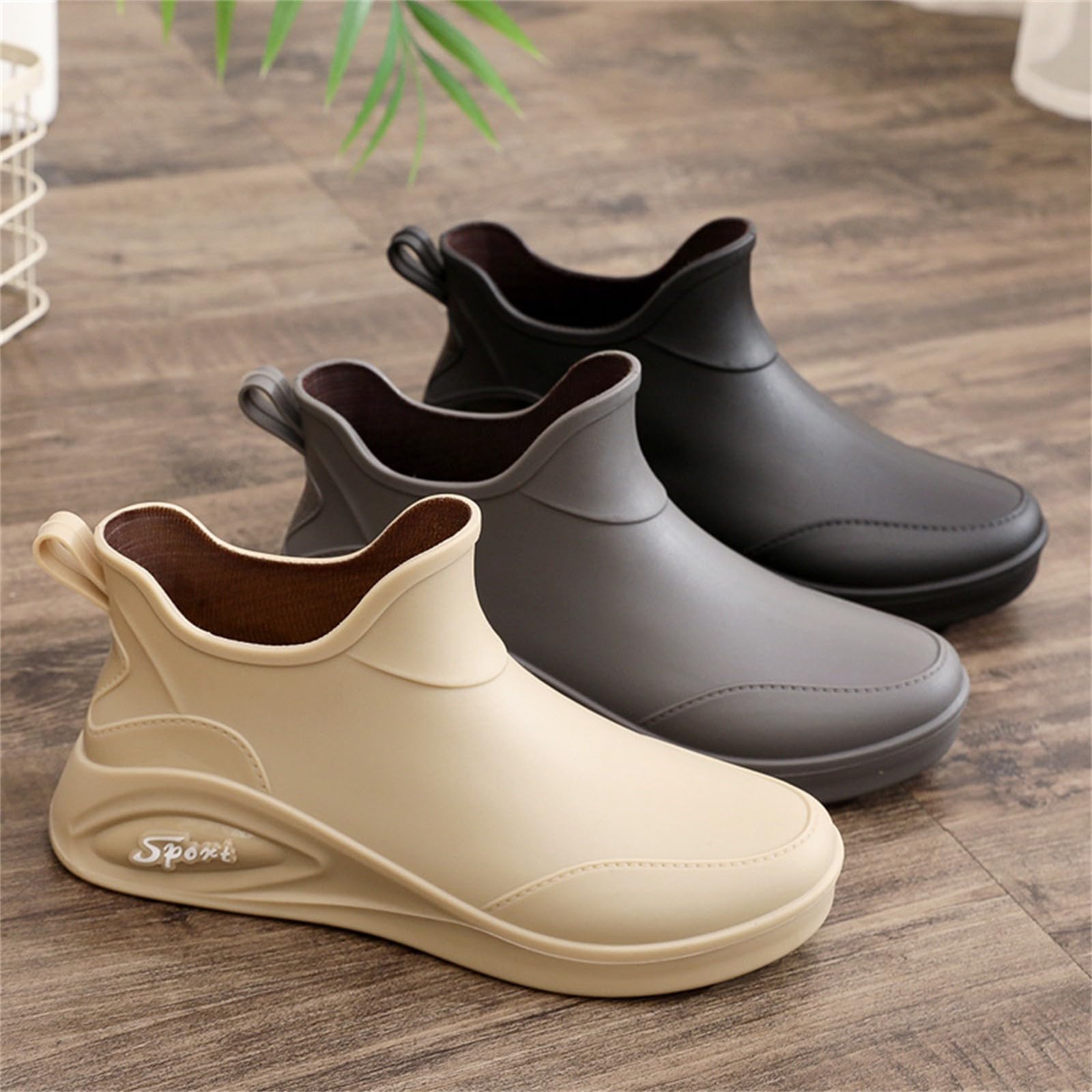 Botas de lluvia para hombre, botas de lluvia antideslizantes, zapatos de jardín, botas de lluvia, botas de goma, botas de goma cortas, botas de tobillo, impermeables, botines de goma para exteriores