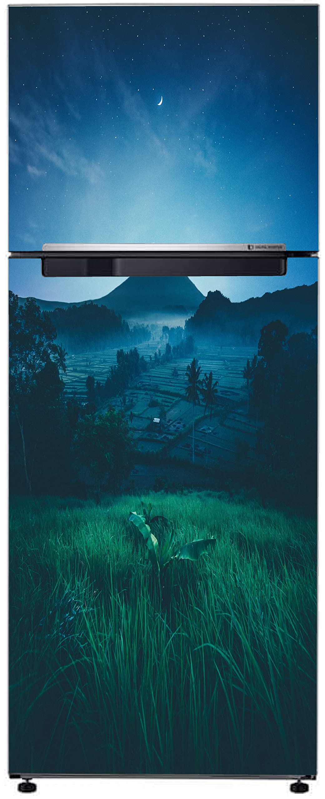 Byteon Decorative Nature Tree Mountain with Moon Night Sky Fridge Exta Large Sticker FD503