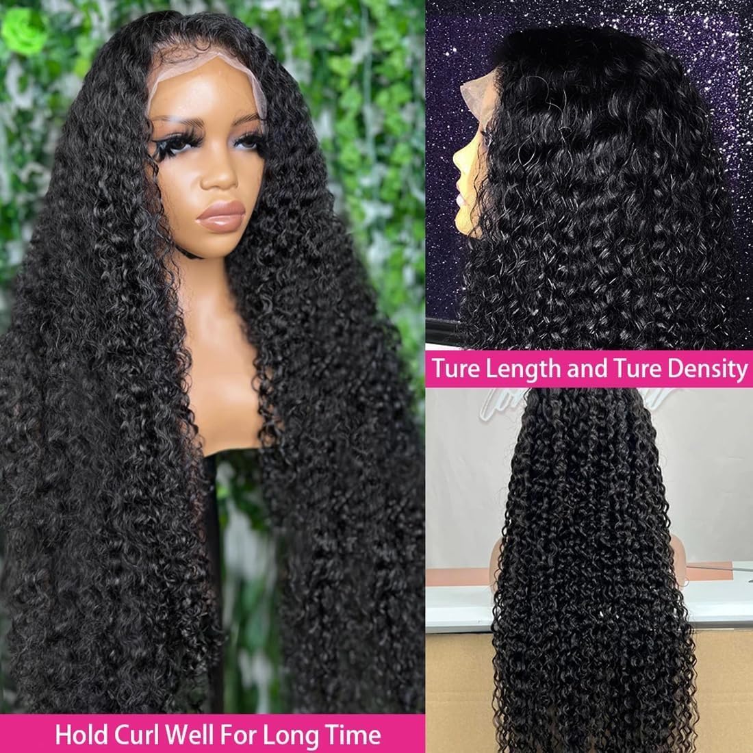MSGEM 13x6 HD Lace Front Wigs Human Hair Burmese Curly Wig Spiral End 24 inch 200% Density Brazilian Curly Wave Transparent Lace Frontal Wigs for Women Pre Plucked with Baby Hair - Image 2