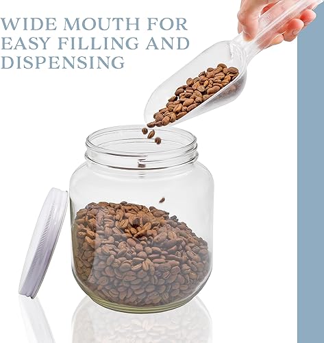 Miniatura 7 de Cornucopia Brands Tarro de vidrio transparente de boca ancha de 64 onzas, libre de BPA de grado alimenticio con tapa de metal (medio galón); tarro