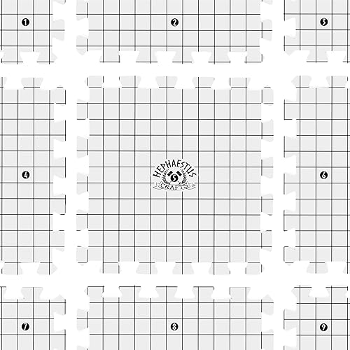 Miniatura 9 de Hephaestus Alfombrillas de bloqueo para tejer artesanías, paquete de 9 tablas de bloqueo grises con rejillas para punto de aguja o ganchillo. 150