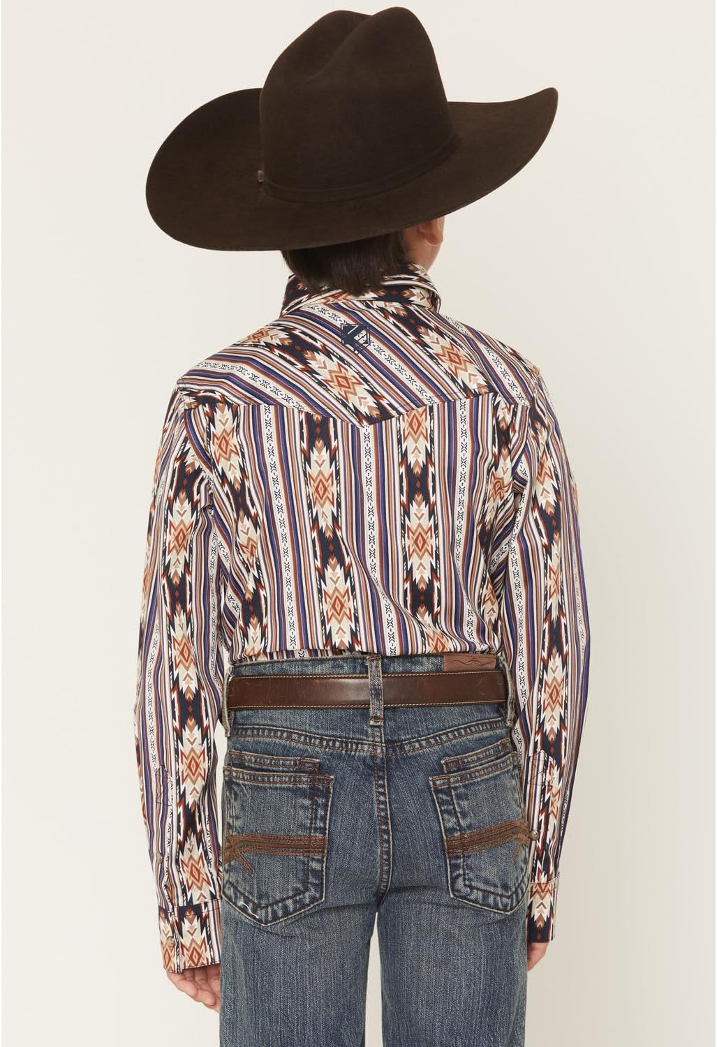 RANK 45 Boys' 45&Reg; Men's White Mountain Striped Long Sleeve Snap Stretch - RBFA25W19-MULTI Medium US