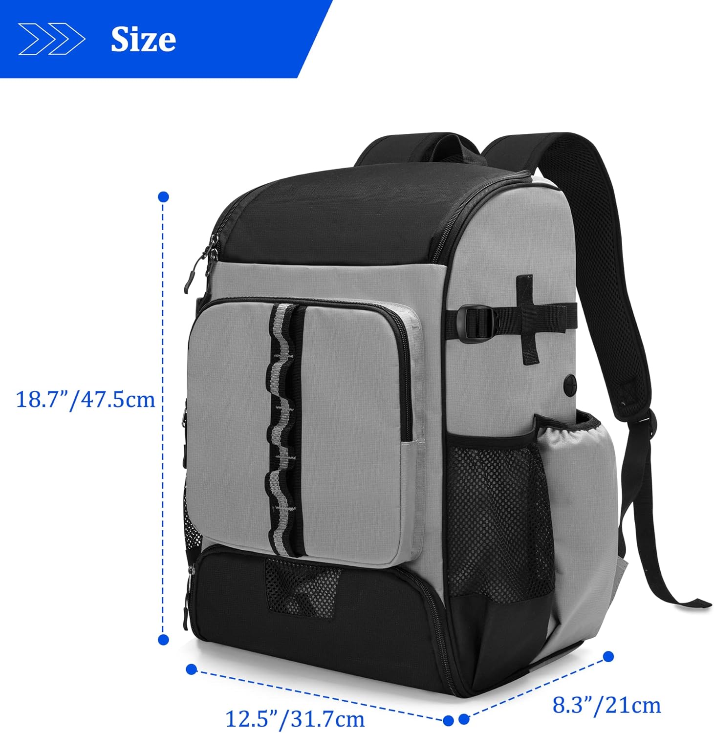 GOBUROS Baseball Backpack Holds Up to 4 Bats, Softball Bat Bag with Separate Shoe Space and Multiple Pockets for Essentials