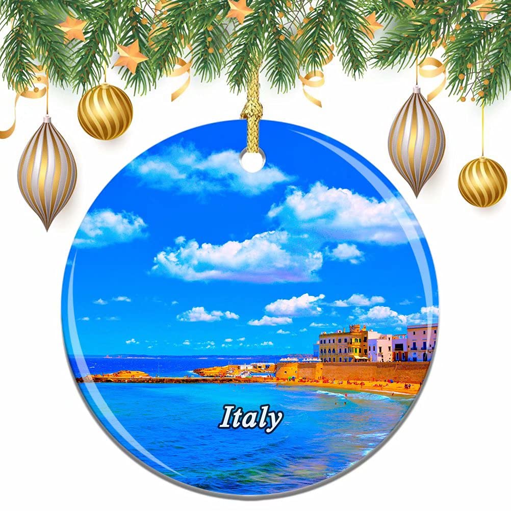 Decorazione Natalizia Weekino – Napoli – Città Souvenir – Ceramica Doppia Faccia 7,2 Cm