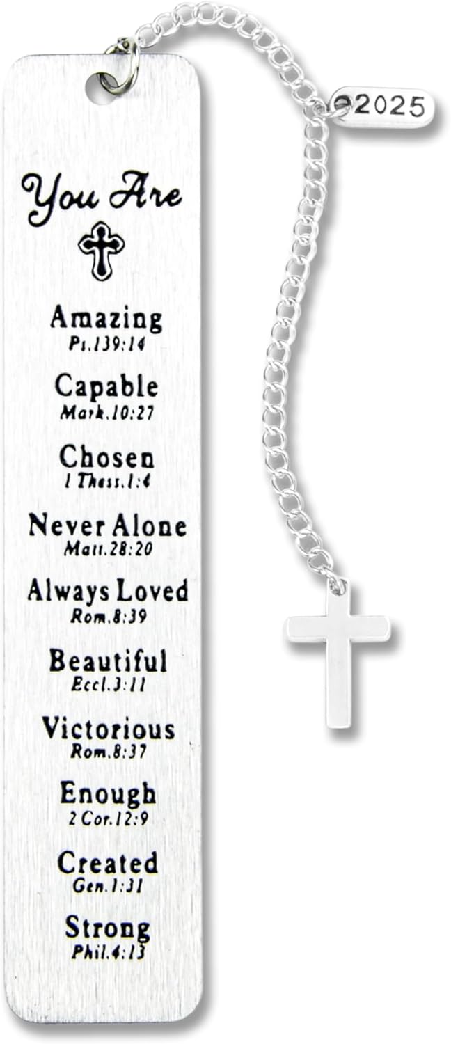 Marcapáginas bíblico de metal, regalo cristiano para mujeres, hombres, niñas, niños, bautismo y primera comunión, graduación y regreso a clases,