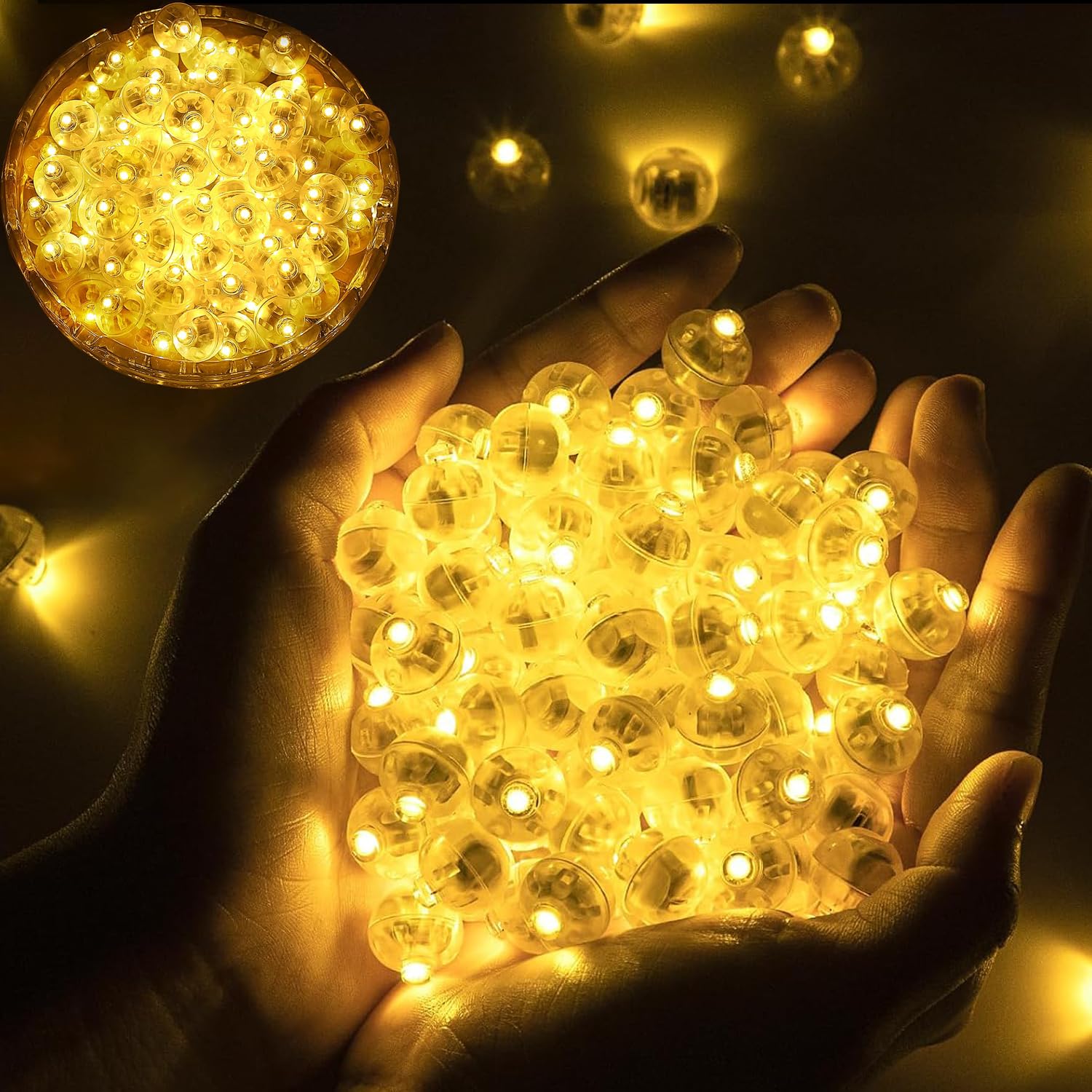 100 Luci LED Per Palloncini - Mini Lampade Bianco Freddo Per Feste, Matrimoni, Compleanni, Natale - Foto 8