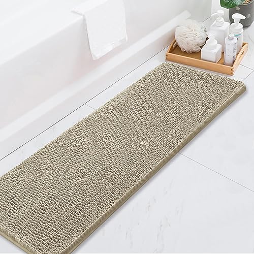 BOANKODU Alfombras de baño 47x17,Beige