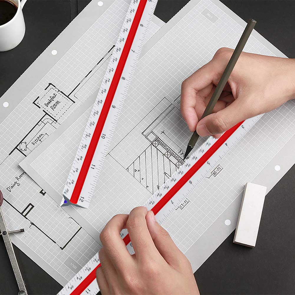 Buy Architectural Scale Ruler 12" Aluminum Triangular Architect Scale