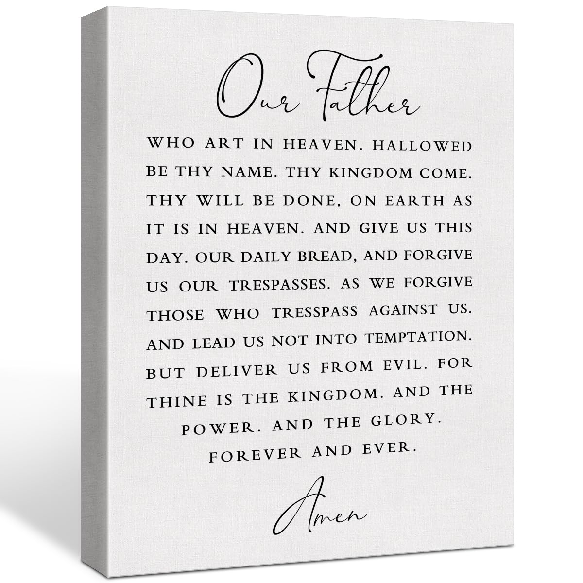 HEWBE Inspirational Modern Minimalist Bible Verse Wall Art Decor, Scripture Wall Decor, Christian The Lord's Prayer Framed Canvas Poster Print 12 x 15 inch Decoration Painting for Home Office