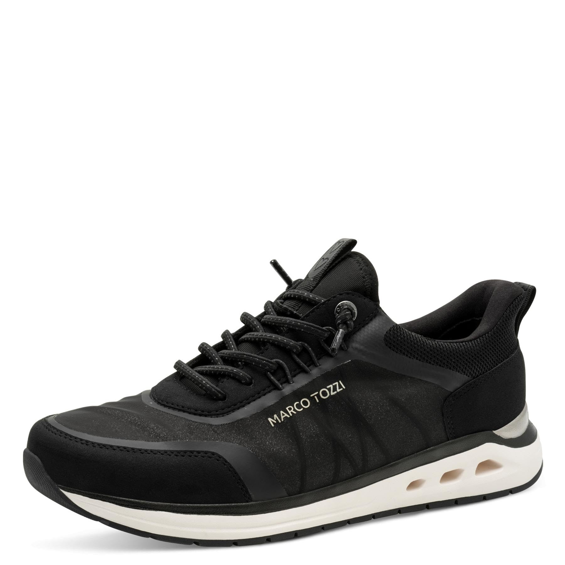 MARCO TOZZI Women's 2-23770-45 Trainers, Black Glitter, 8.5 UK