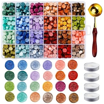Metallic Assorted Color Wax Seal Beads - 24 Colors, 600+ Sealing Wax Beads
