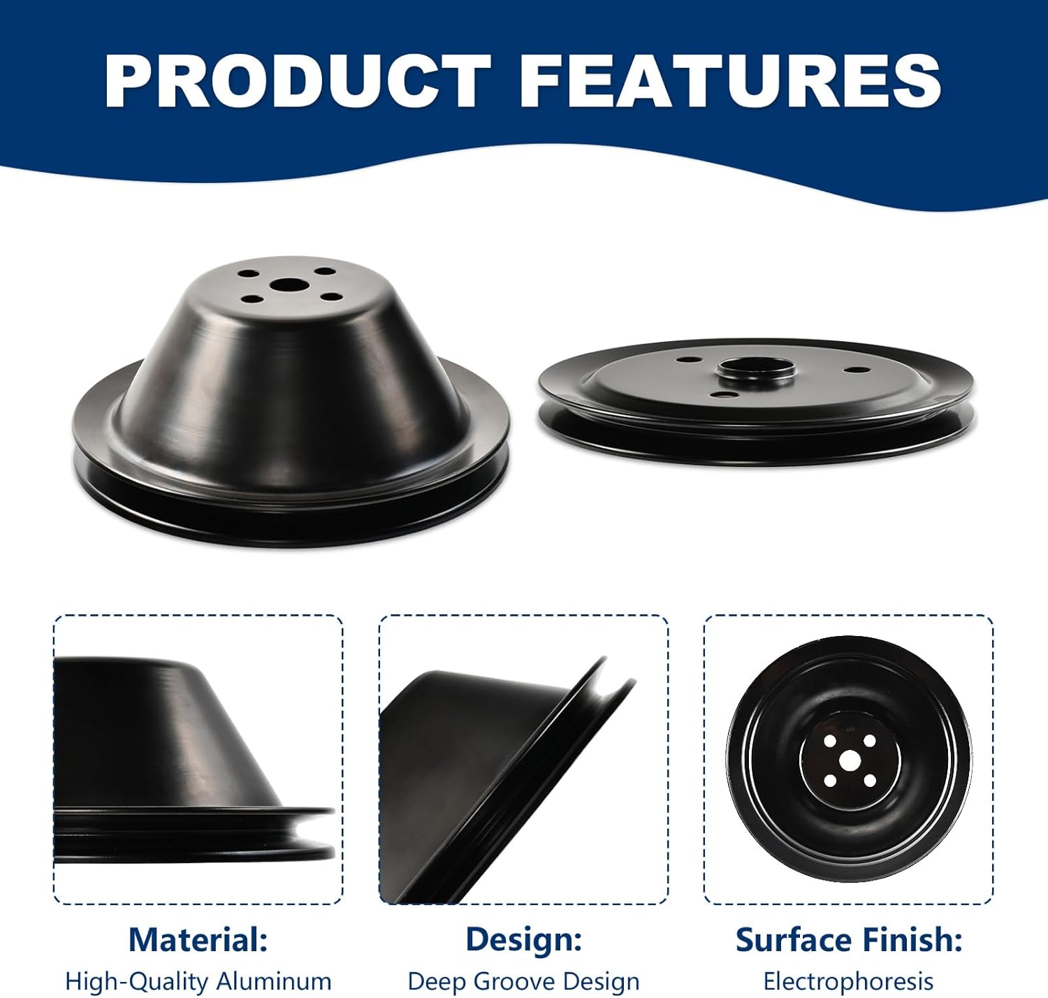 SSN Steel Small Block Chevy 1 Groove Short Water Pump & 1 Groove Crankshaft Pulley SWP for SBC 262 265 267 283 302 305 307 327 350 400