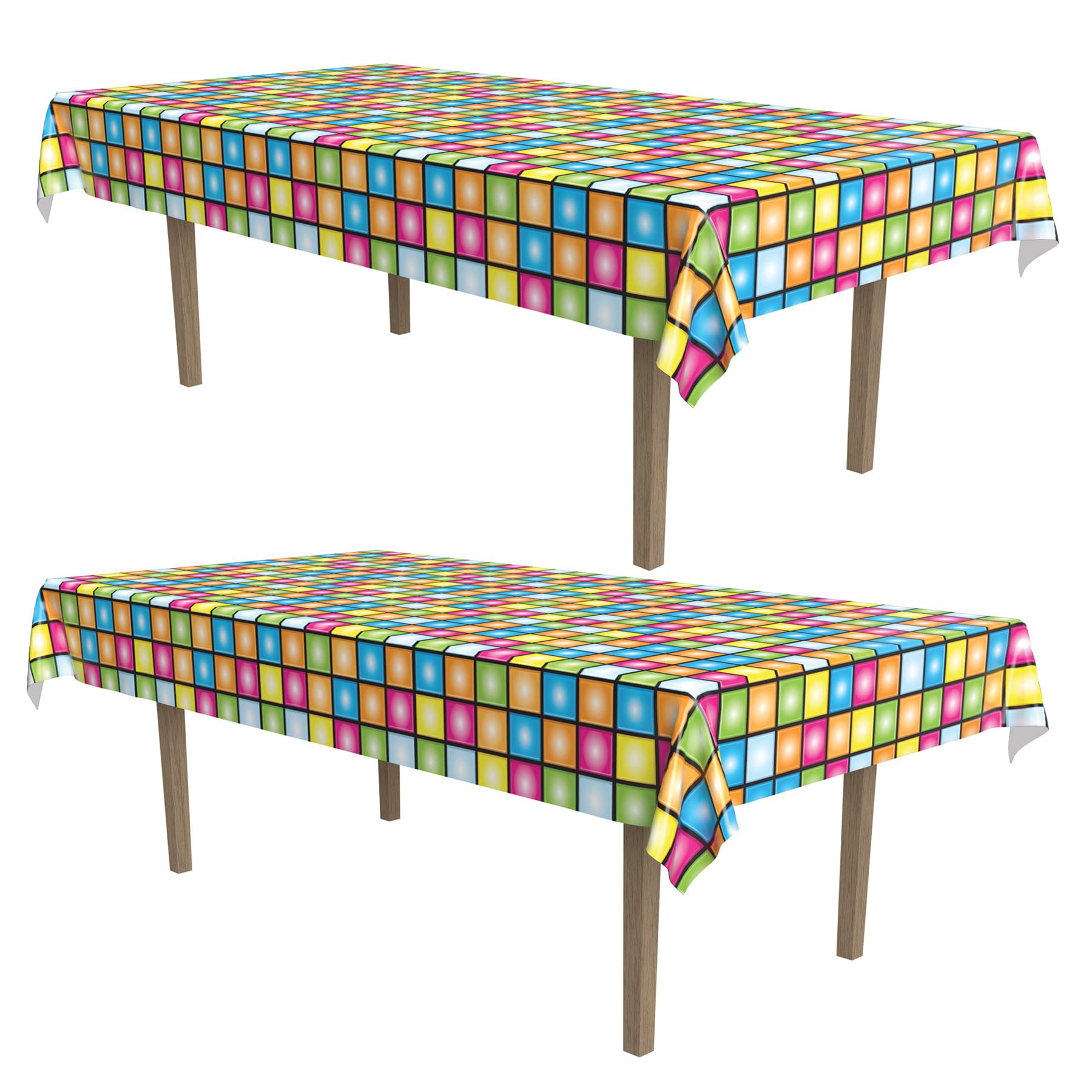 Beistle Disco Tablecover 2 Pieces Multi-Coloured