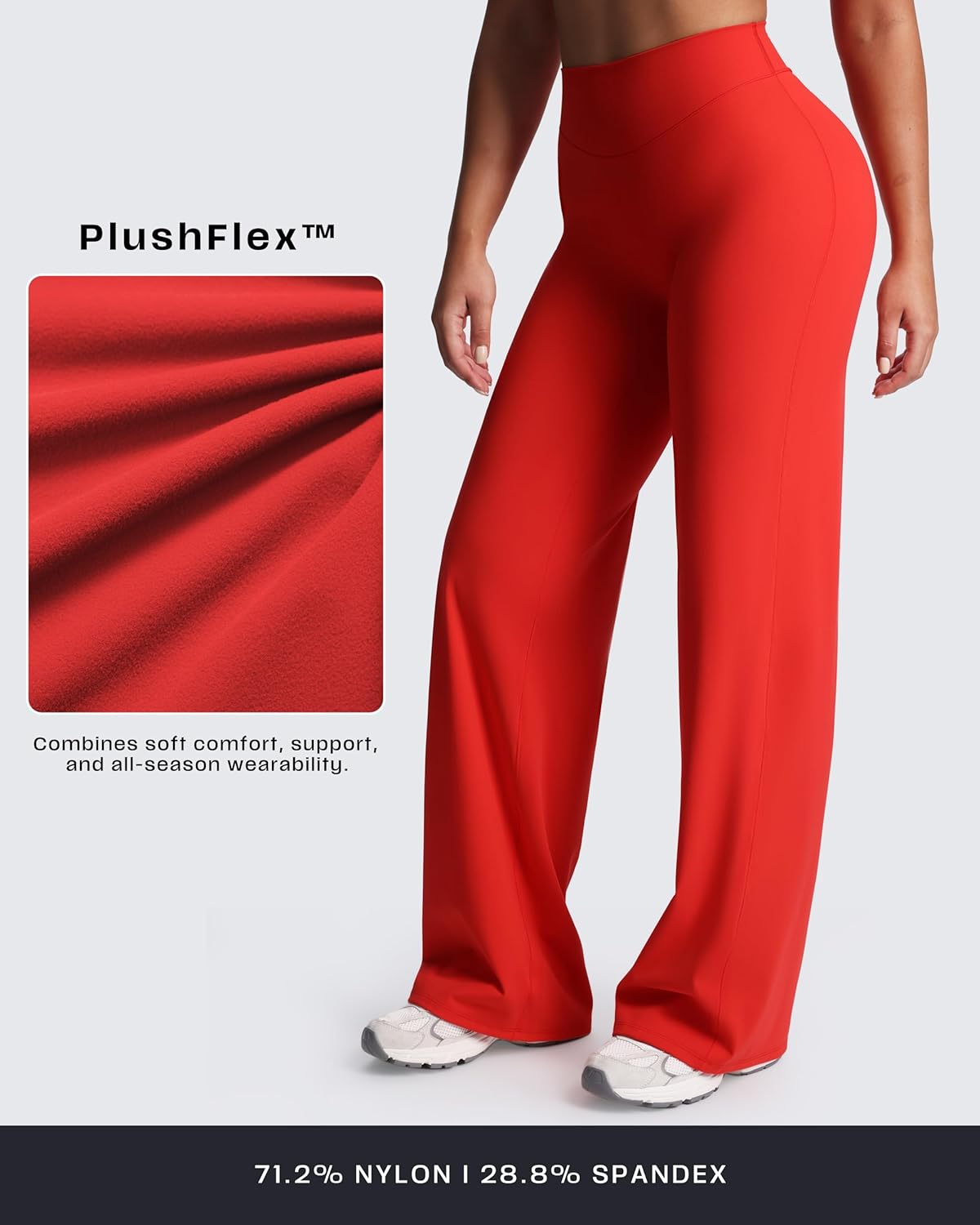 Aoxjox Women's Velura Straight Leg Yoga Pants, Buttery Soft PlushFlex™ Mid-Waist Wide-Leg for Workout & Casual Leggings - Image 6