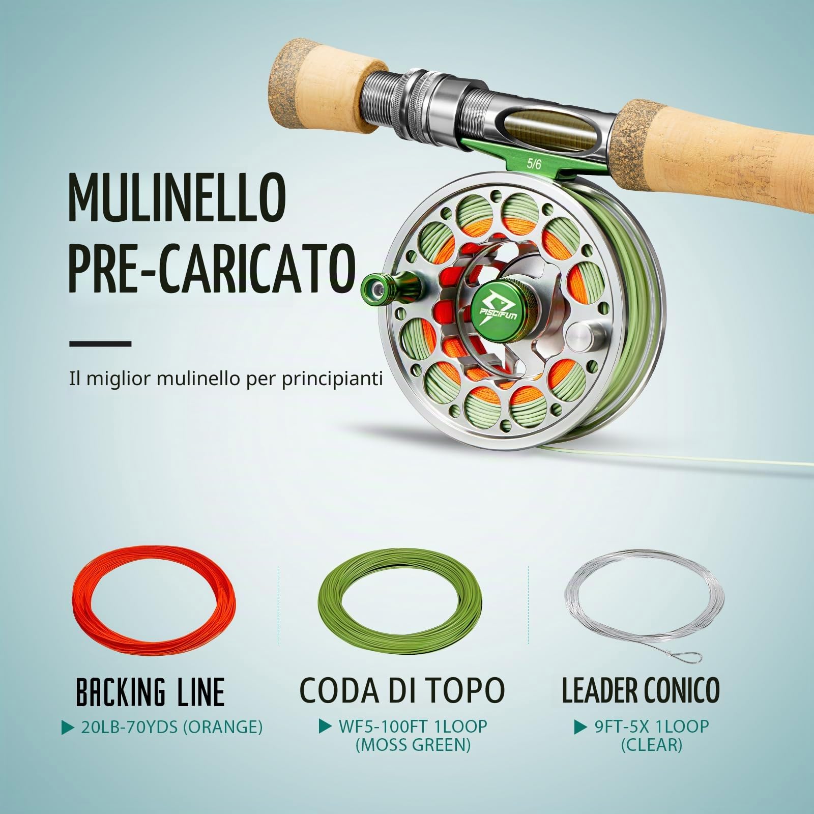 Piscifun Sword Mulinello da pesca a mosca con corpo in lega di alluminio lavorato a CNC 3/4, 5/6, 7/8, 9/10 pesi (nero, canna di fucile, rosa, grigio spaziale)