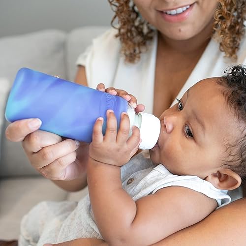 Miniatura 10 de Dr. Brown's Natural Flow Anti-Colic Options+ Biberón de vidrio estrecho, 8 oz/8.5 fl oz, con silicona y Dr. Brown's Natural Flow Level 3 Boquilla