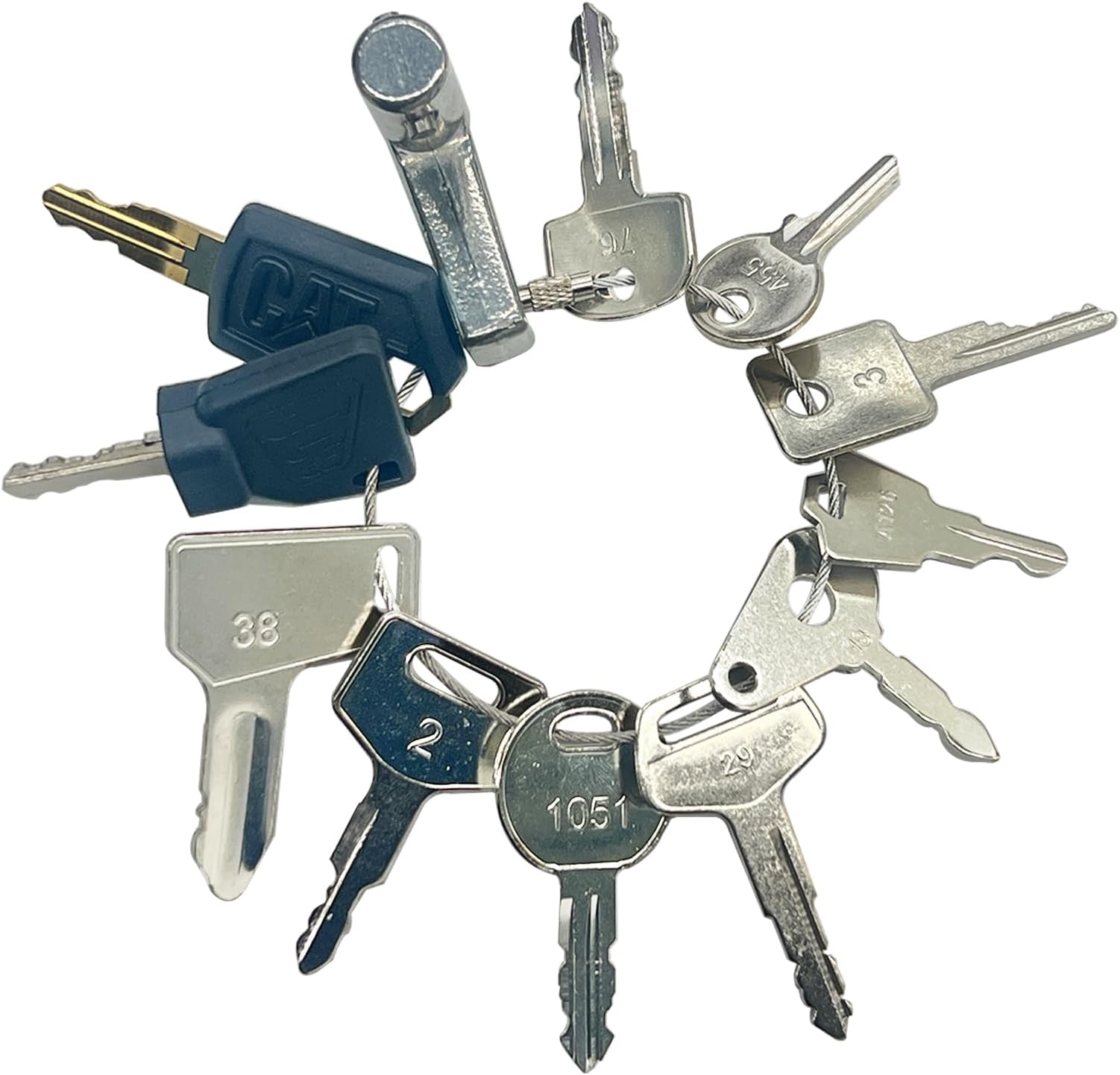 12PCS Ignition Starter Plant Key Set, Universal Plant Dumper Machine Replacement Ignition Switches Keys for Machinery Plants, Agricultural, Excavator,Trucks, Graders, Dozers, Backhoes.