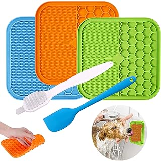 Dog Licking Mat, 3 Pcs Large Licking Mat for Dogs with Suction for Anxiety, Peanut Butter Dog Licking Mat Slow Feeder Dispensing Treater Lick Pad for Dogs Cats Grooming Bathing and Training