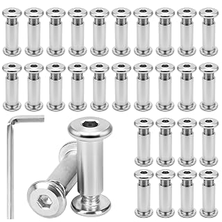 30 Stück Verbindungsschrauben M6 x 20 mm, Hülsenschrauben Edelstahl mit Sechskant Schlüssel, Möbelverbindungsschrauben, Hülsenmutter für Möbeln, Schränken, Holzbret - Amazon product rated Grade A