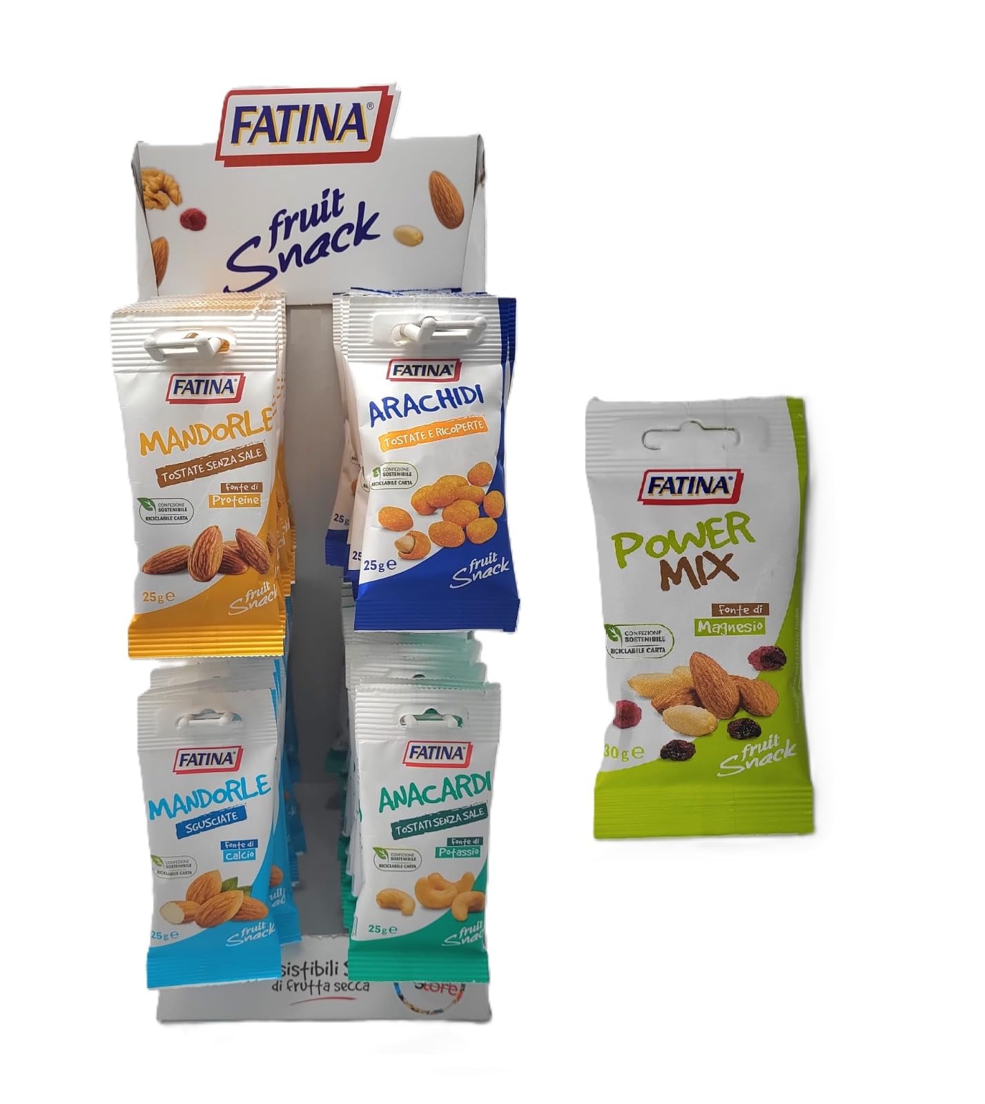 Fatina Fruit Snack - Mandorle Sgusciate Tostate Senza Sale - Frutta secca 100% naturale - 26 Pacchetti Monodose da 25 g