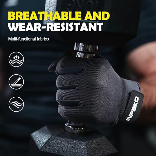 Miniatura 3 de Guantes de entrenamiento para hombres y mujeres, ligeros, con agarre de palma completa, acolchados, guantes de gimnasio para levantamiento de pesas,